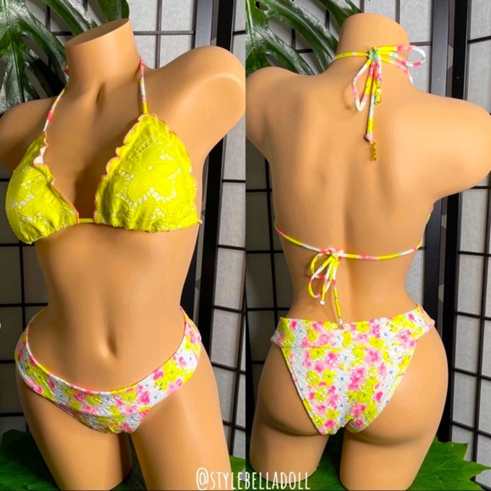 🆕Victoria’s Secret Floral Lace Bikini Set - Picture 3 of 15